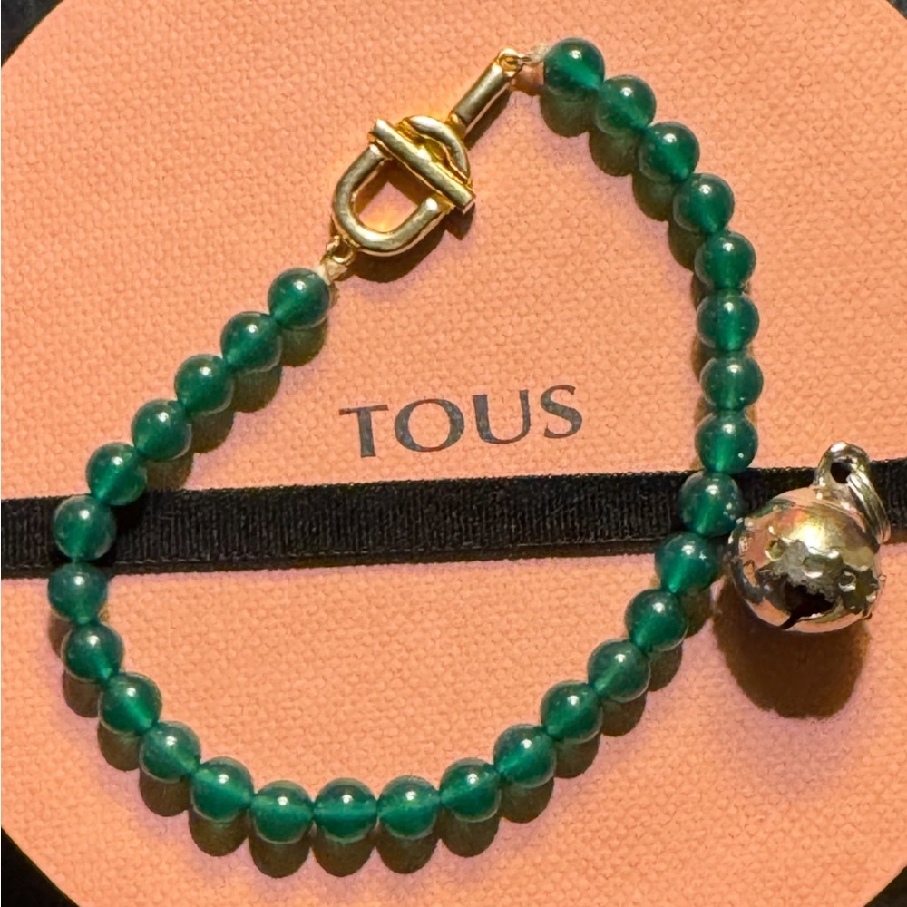 TOUS Manifesto Green Beaded Bracelet